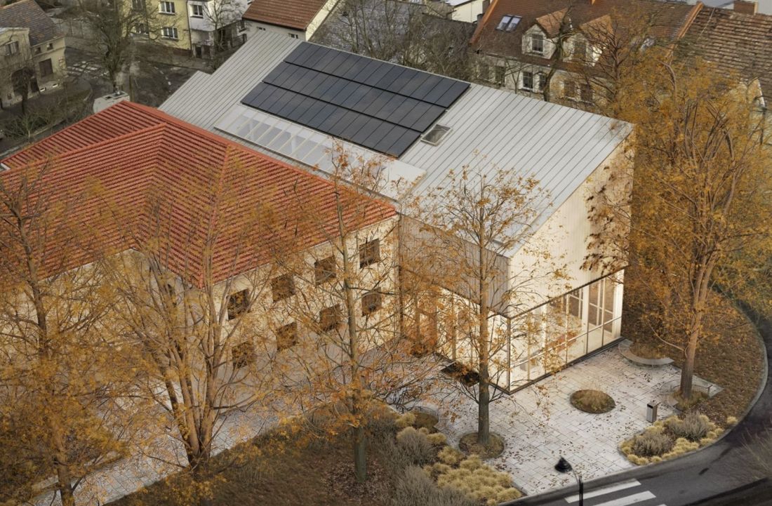 Biblioteka w Buku, rozbudowa, widok z góry