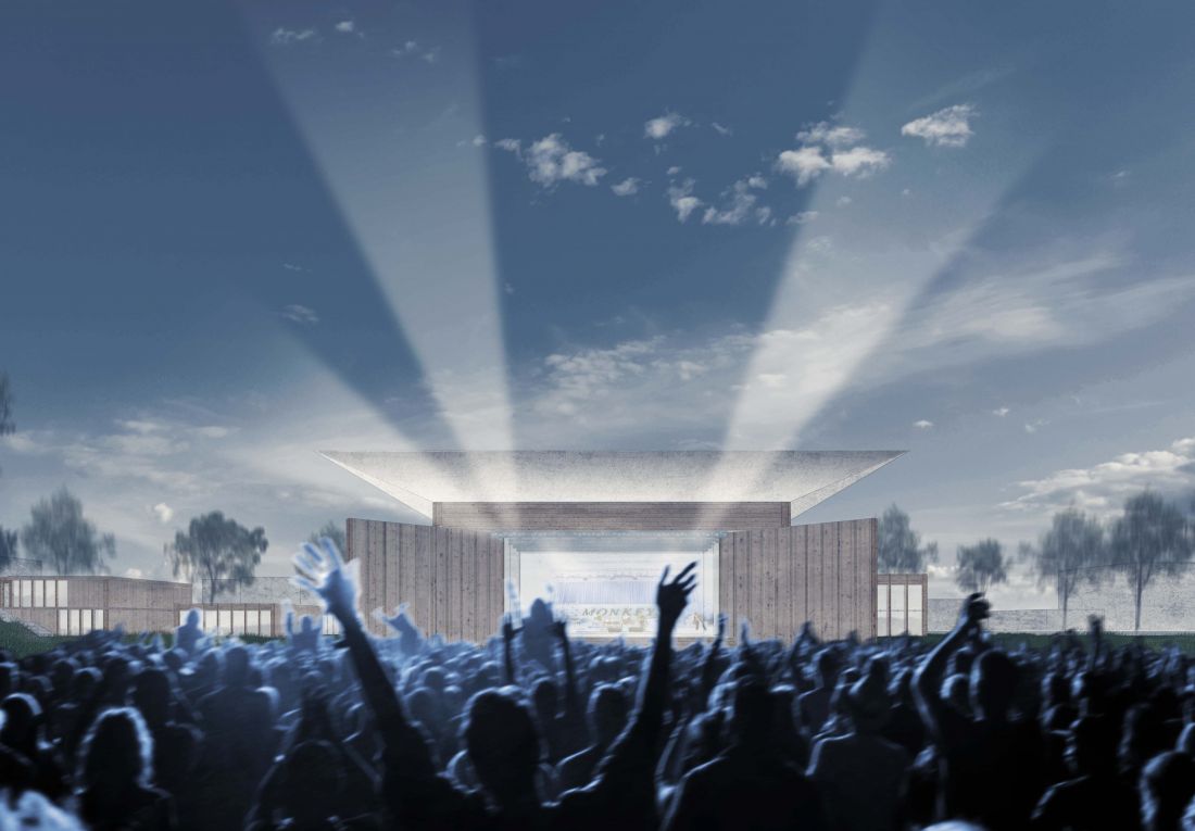 Plac koncertowy przed budynkiem domu kultury