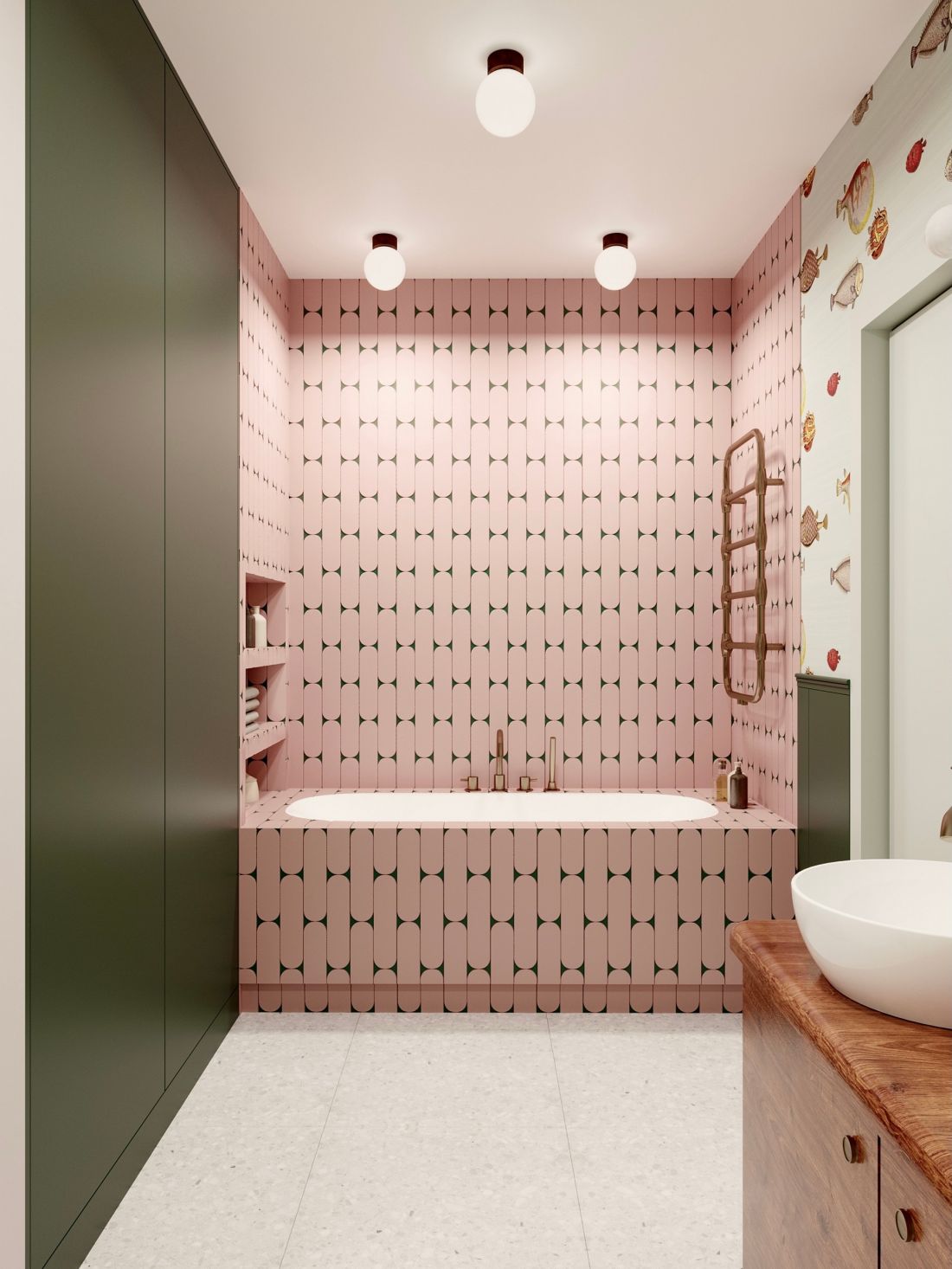 Łazienka w stylistyce modern retro