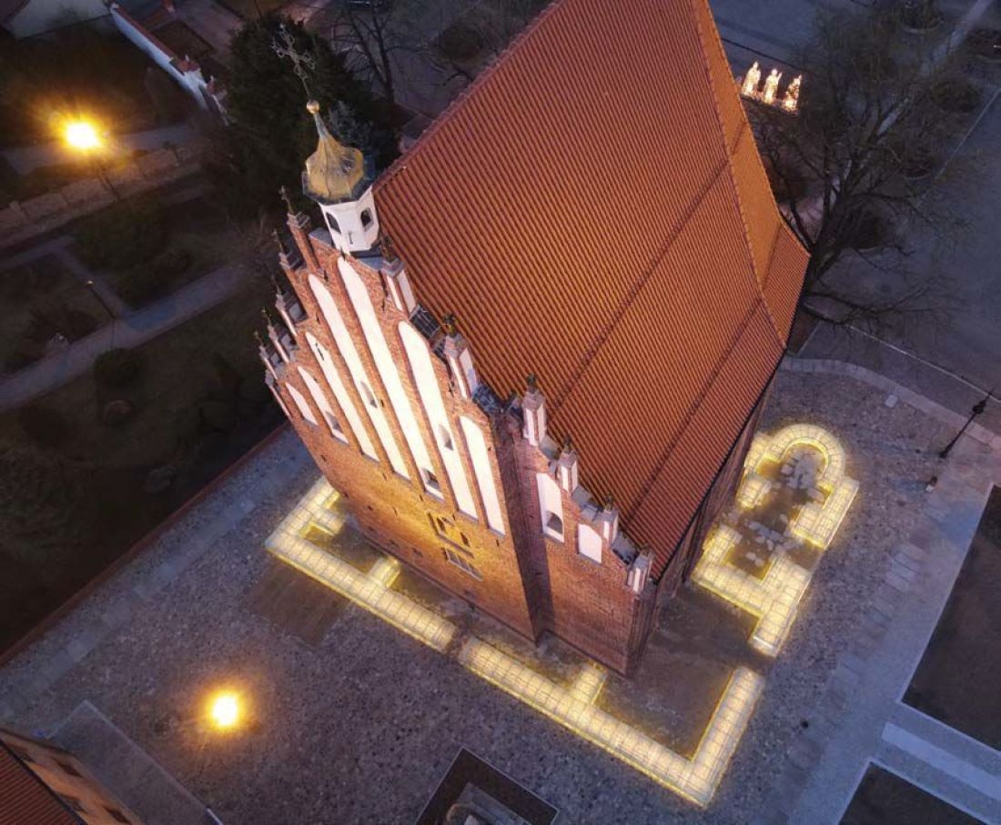 Odwzorowanie murów palatium Mieszka I w Poznaniu
