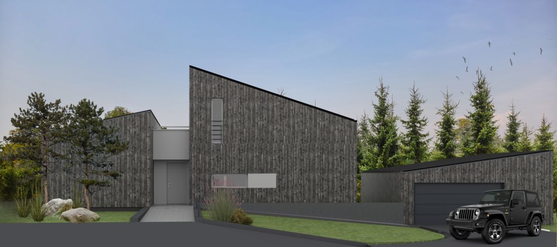 Projekt domu z lasem w Mikołowie