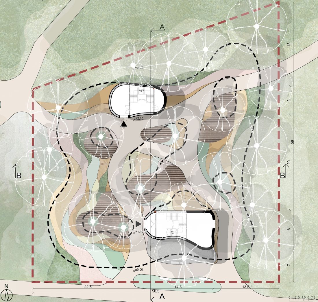 Projekt Centrum Młodzieży, zagospodarowanie terenu