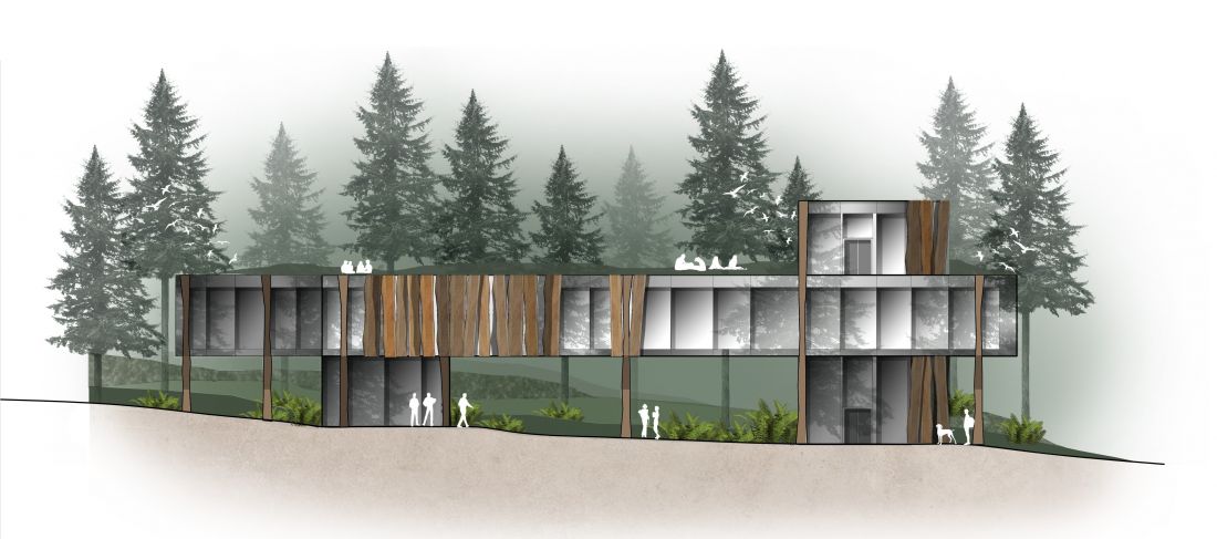 Projekt Centrum Młodzieży, elewacja