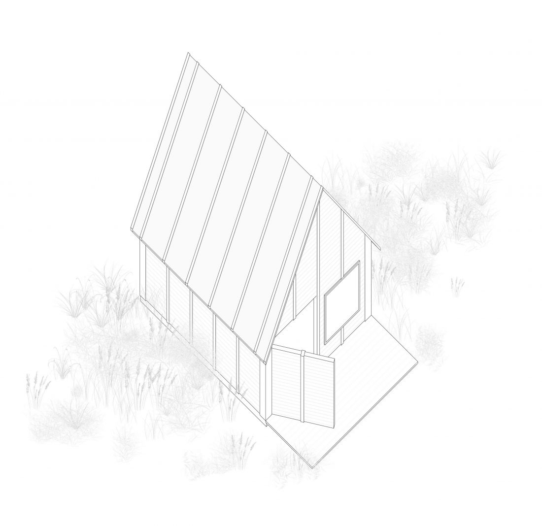 Projekt Green Cabin, aksonometria