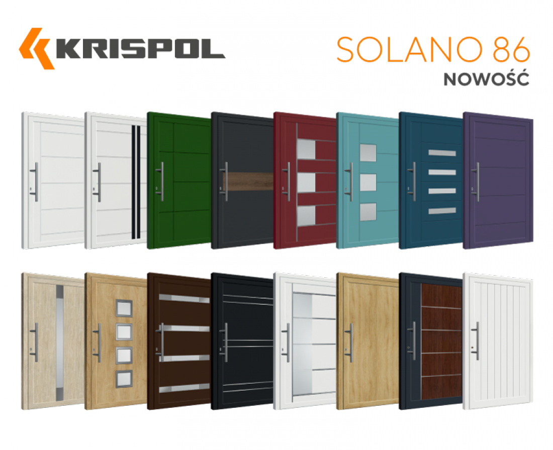 Drzwi aluminiowe SOLANO 86 z panelem wsadowym