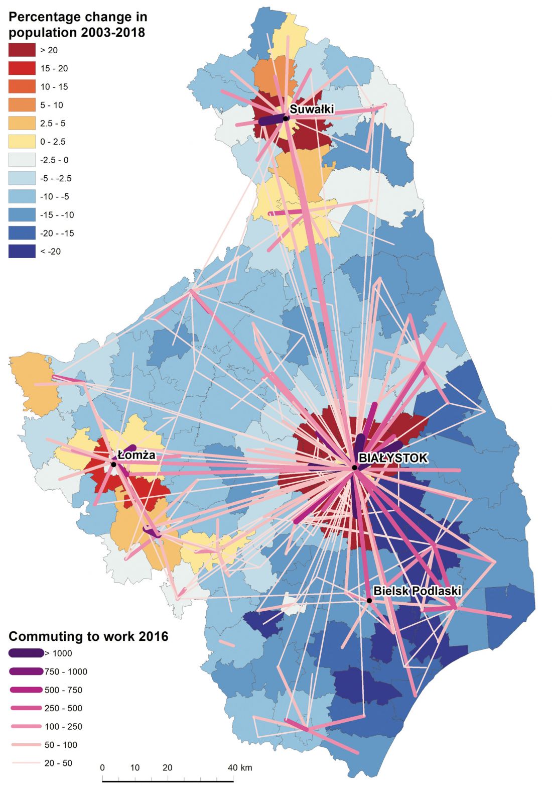 zmiany demograficzne oraz kierunki dojazdów do pracy determinują zapotrzebowanie na transport pasażerski