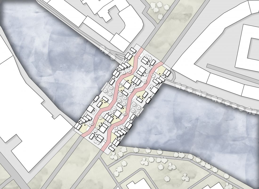 Projekt Bridge Town na moście w Berlinie