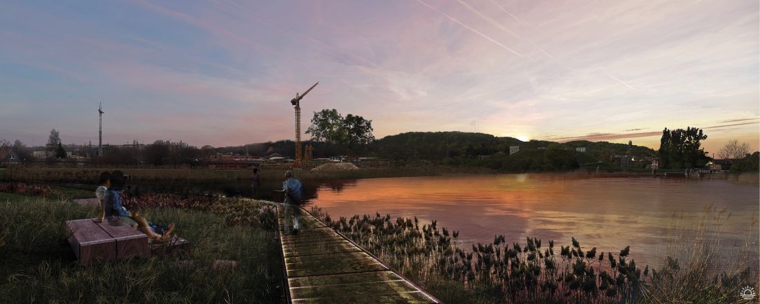 Projektowana kładka widziana od strony zachodniej