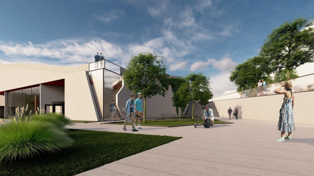Projekt centrum społecznego w Vancouver, dziedziniec