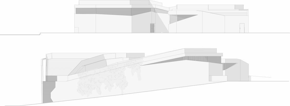Projekt centrum społecznego w Vancouver, wschodnia i południowa elewacja