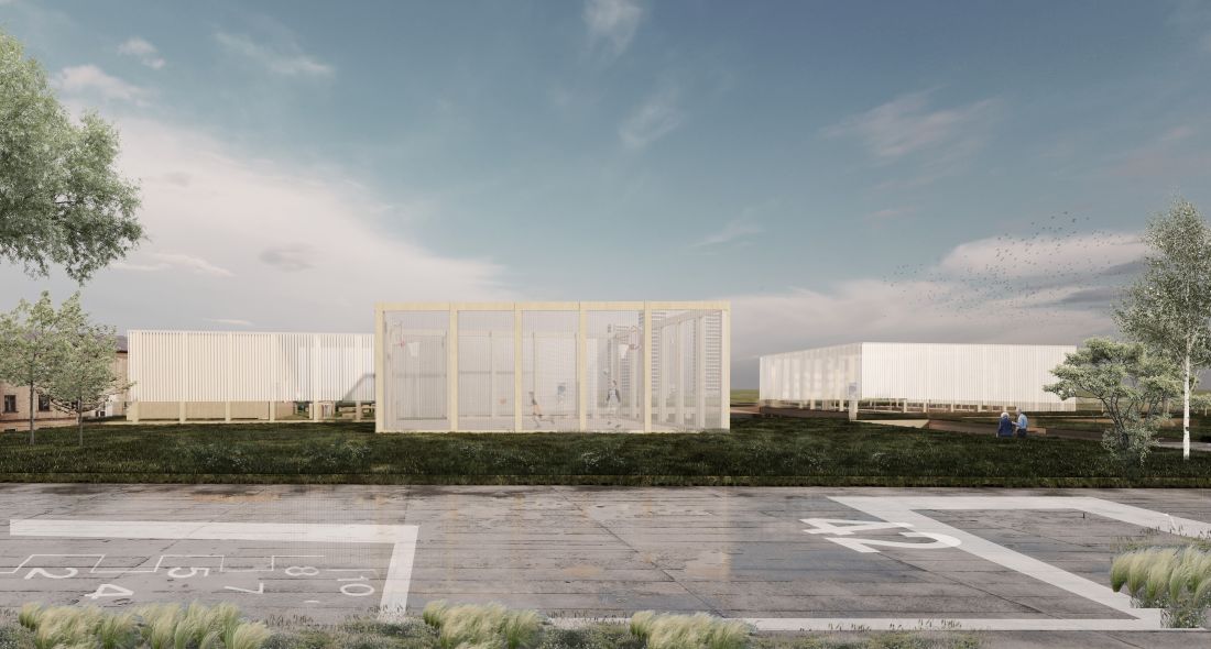 Projekt Community HUB, widok z podwyższenia terenu