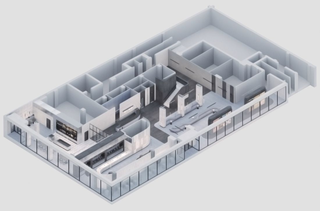 Projekt BLOM, aksonometria parteru
