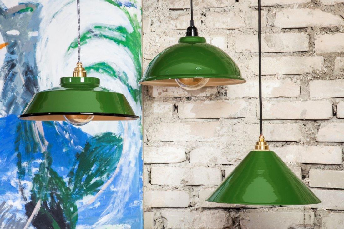 lampy emaliowane zielone