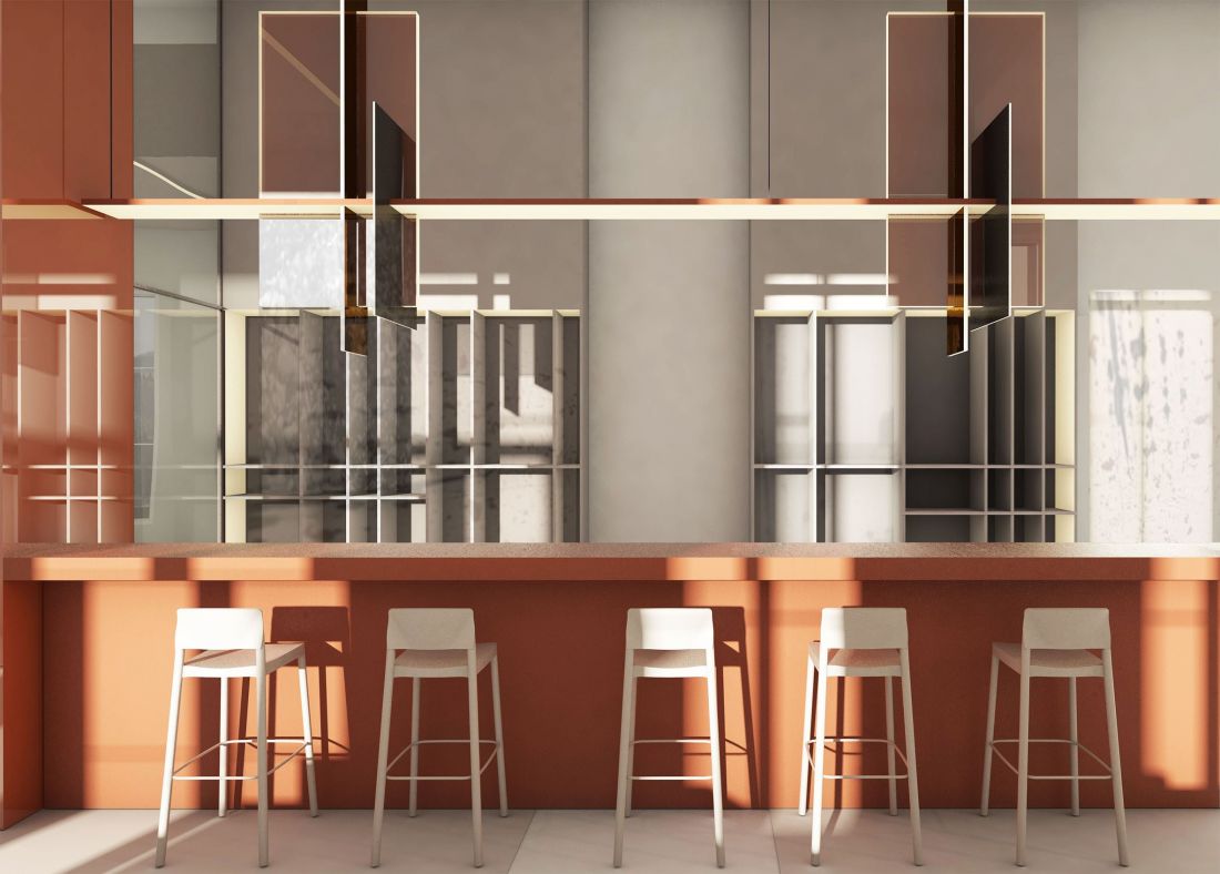 Projekt architektura współbycia, wnętrze baru