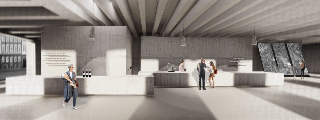 Projekt wnętrz parteru Muzeum Książąt Lubomirskich, punkt informacyjny