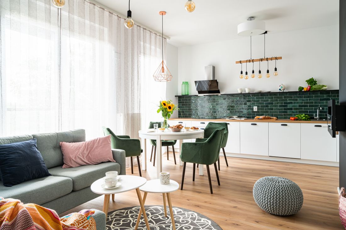 Kuchnia, salon i jadalnia