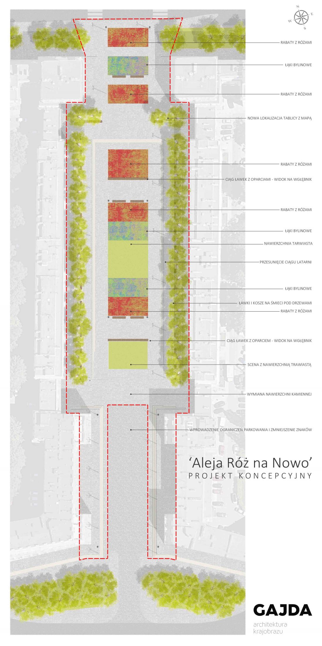 Projekt koncepcyjny alei Róż