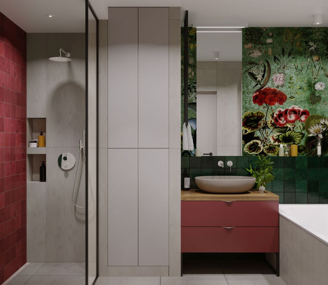 One of the bathrooms