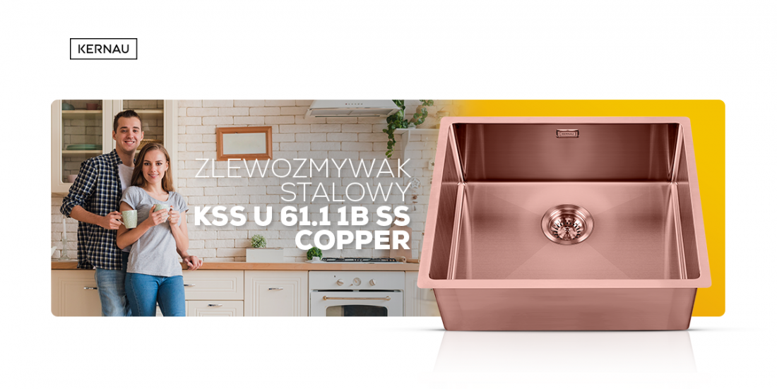 Kernau KSS U 61.1 1B SS COPPER steel sink