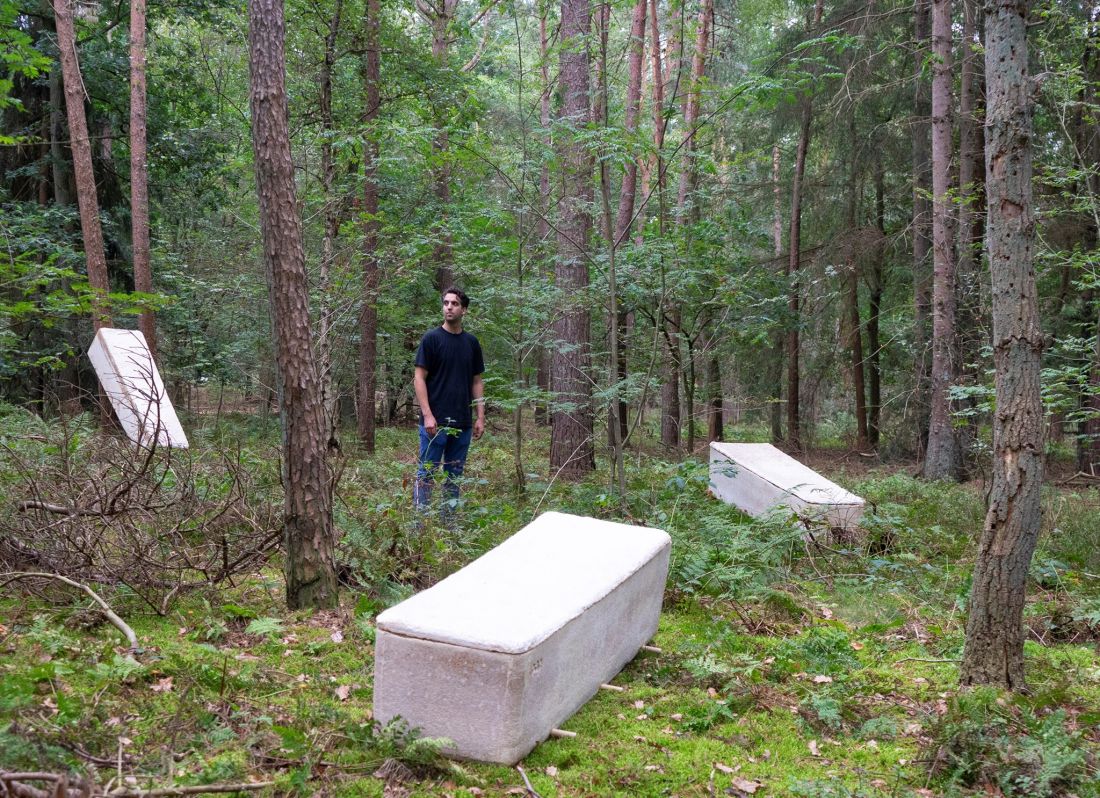 Trumna z grzybów holenderskiego projektanta Boba Hendrixka