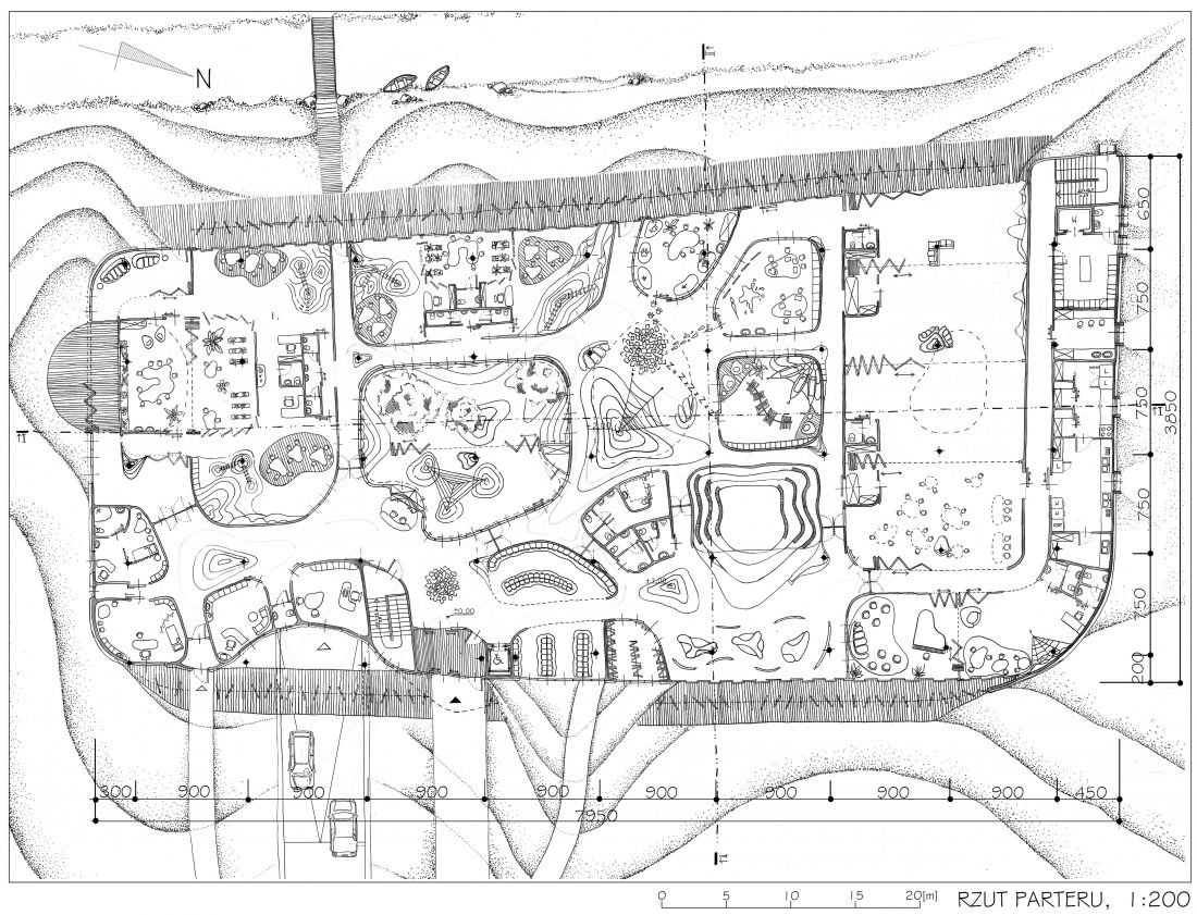 Projekt „Hilly Kindergarten”, rzut parteru