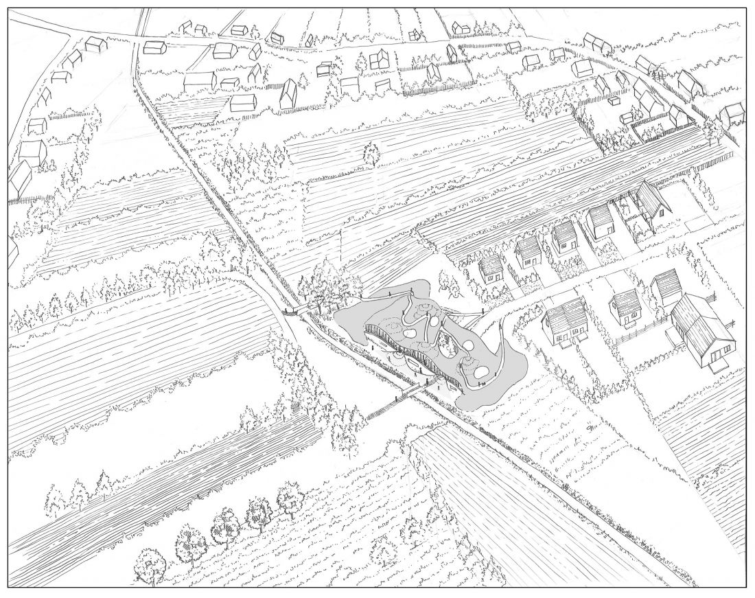 Projekt „Hilly Kindergarten”, widok z lotu ptaka