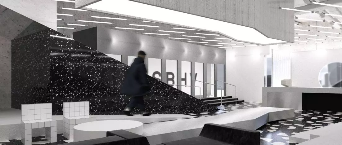 MISBHV showroom design inspired by Brutalist architecture