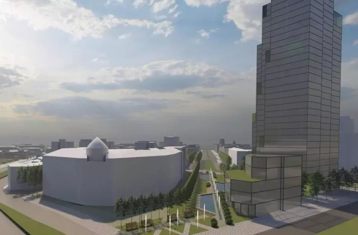 Bigger skyscraper in exchange for small street