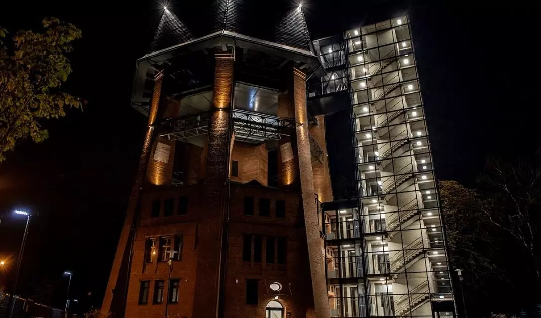 Restored water tower in Zabrze