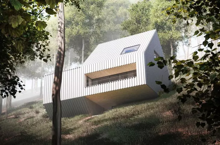 Upside-down house. Silver block in Klodzko Basin designed by UGO Architecture.