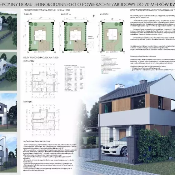 Projekt domu do 70 mkw, proj.: LAU ARCHITEKTURA KONSTRUKCJE Biuro Projektów i Obsługi Inwestycji