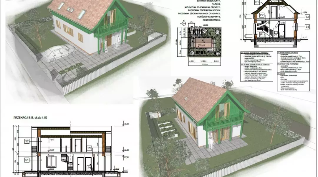 Projekt domu do 70 mkw, proj.: Pracownia Projektowa MILO7