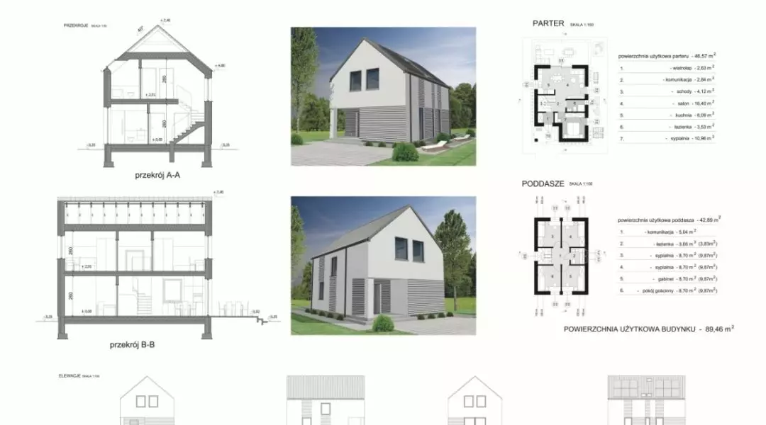 Projekt domu do 70 mkw, proj.: Dobry projekt Urszula Kozieł