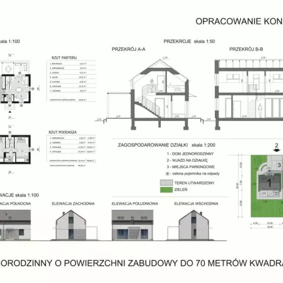 Projekt domu do 70 mkw, proj.: Pracownia Architektury Dobry Projekt