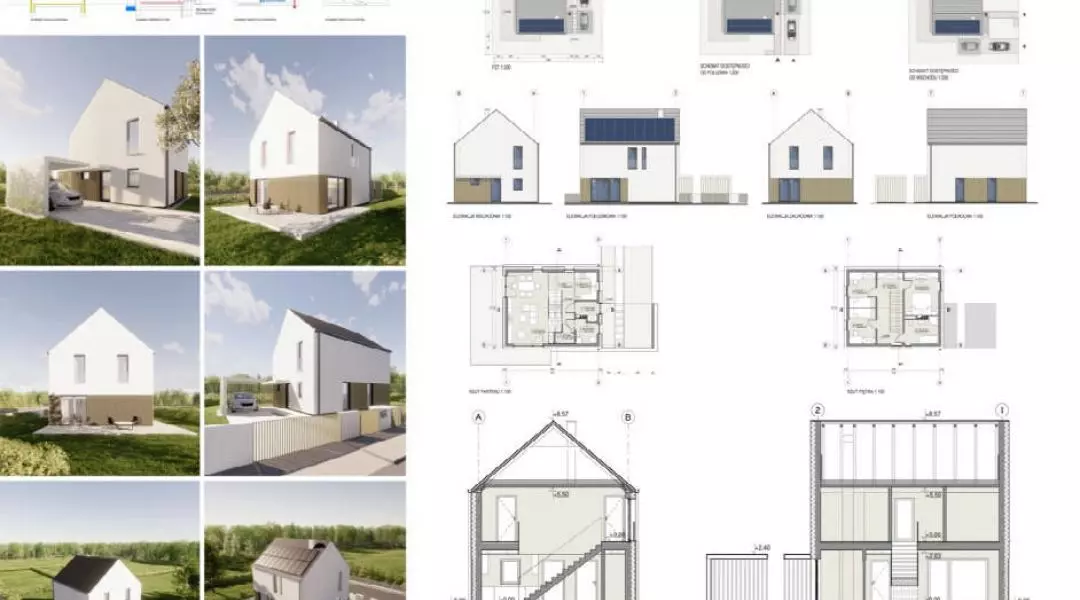 Projekt domu do 70 mkw, proj.: Sandra Piasek i Piotr Michalski