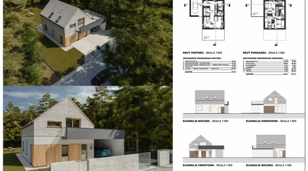 Projekt domu do 70 mkw, proj.: SLZ Pracownia Projektowa