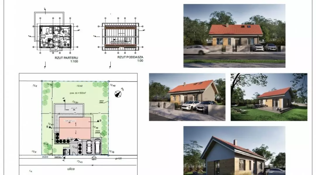 Projekt domu do 70 mkw, proj.: Andrzej Wałczyński Castor Pracownia Projektowa