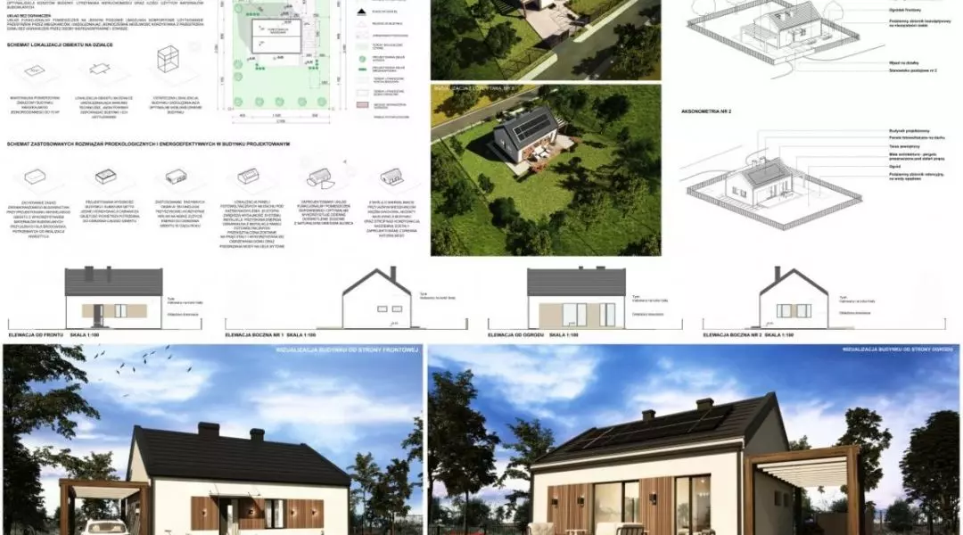Projekt domu do 70 mkw, proj.: Czysta Bryła Studio