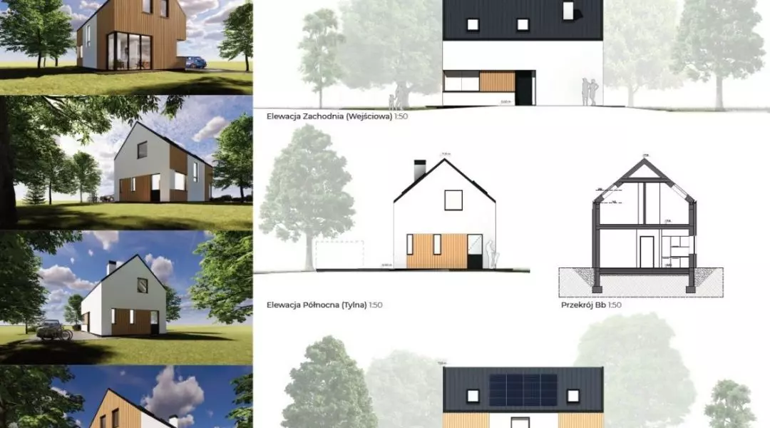 Projekt domu do 70 mkw, proj.: Bartosz Hodurek BH Studio
