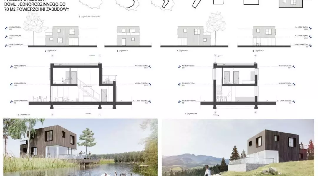 Projekt domu do 70 mkw, proj.: More Design & Architecture