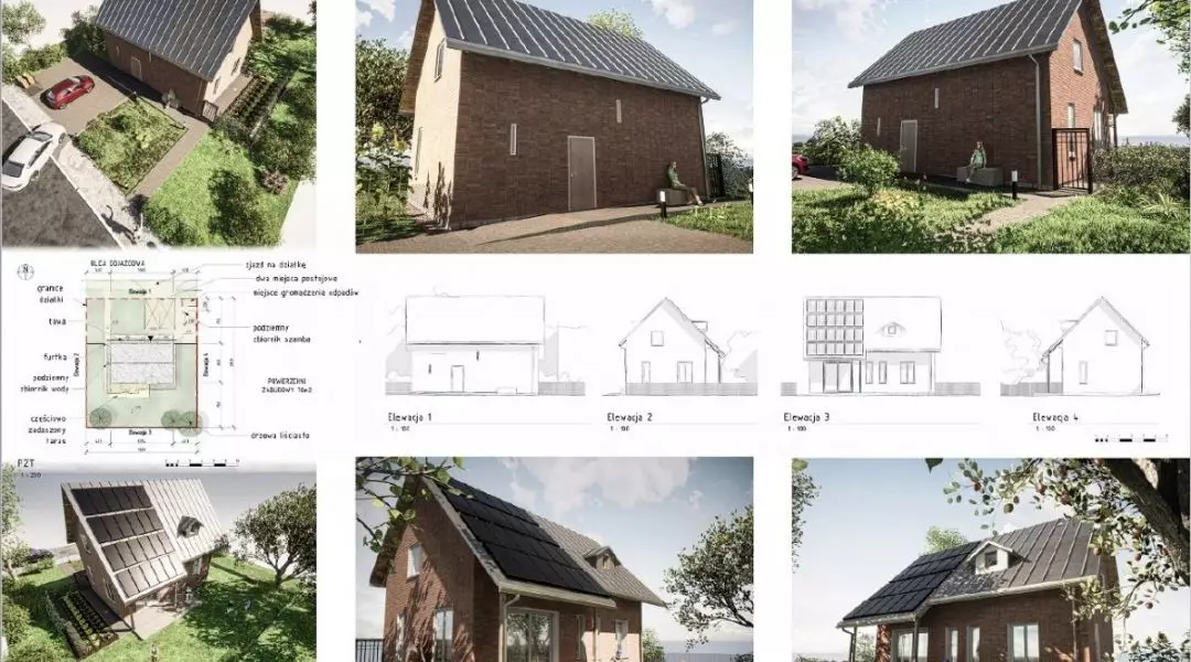 Projekt domu do 70 mkw, proj.: KLATA Architekci