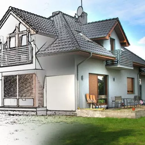 Dry and warm house made of expanded clay balls
