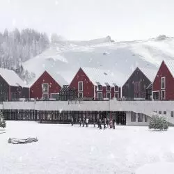 Hotel został zaprojektowany w miejscowości Björkliden