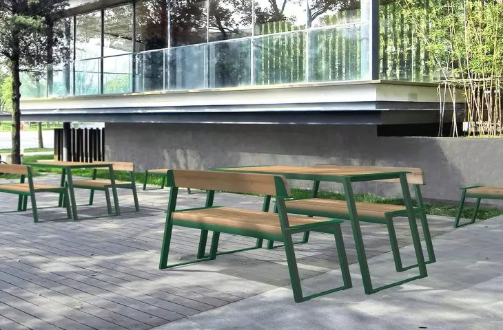 Nowoczesna geometryczna forma. Meble miejskie Københagen Outstanding. Kolekcja Nørrebro