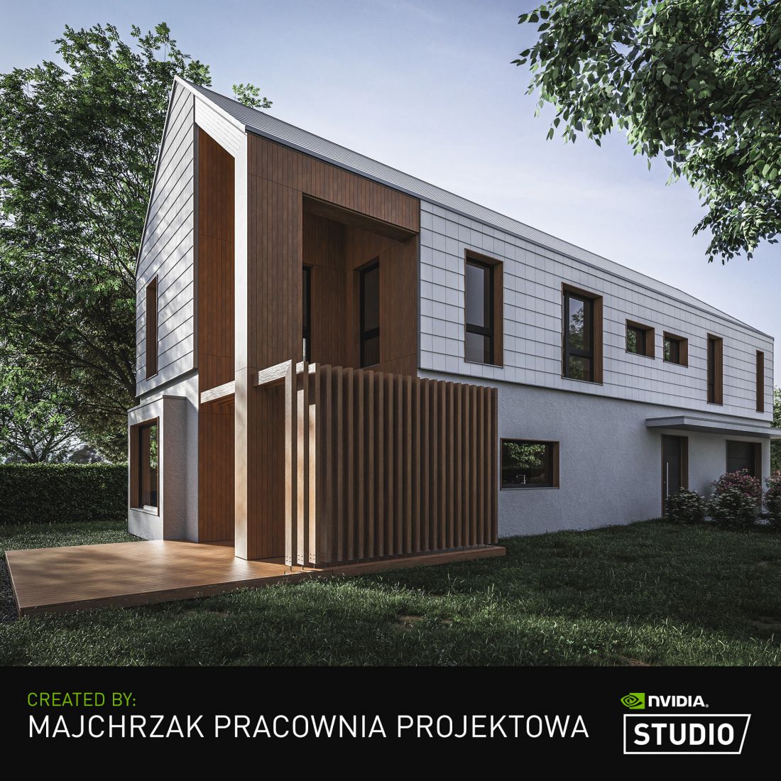Projekt pracowni Majchrzak Pracownia Projektowa wykonany z wykorzystaniem technologii NVIDIA STUDIO