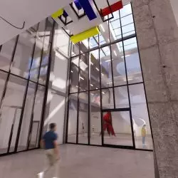 Projekt Centrum artystycznego w Łodzi, hol wejściowy