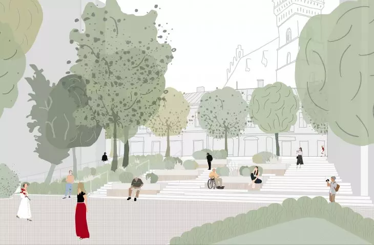 Dlaczego mniejsze miasta tak trudno odbetonować? Koncepcja ulicy Wałowej w Tarnowie JAZ+ Architekci