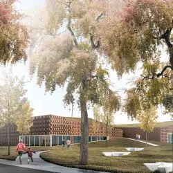kompleks sportowy w Piekarach Śląskich, proj. konkursowy: DOMINO Grupa Architektoniczna Wojciech Dunaj