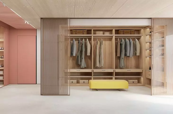 Extravagant colors combined with wood