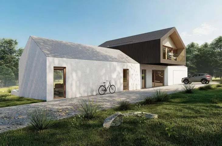 „Wisząca stodoła” – projekt domu na górskiej działce